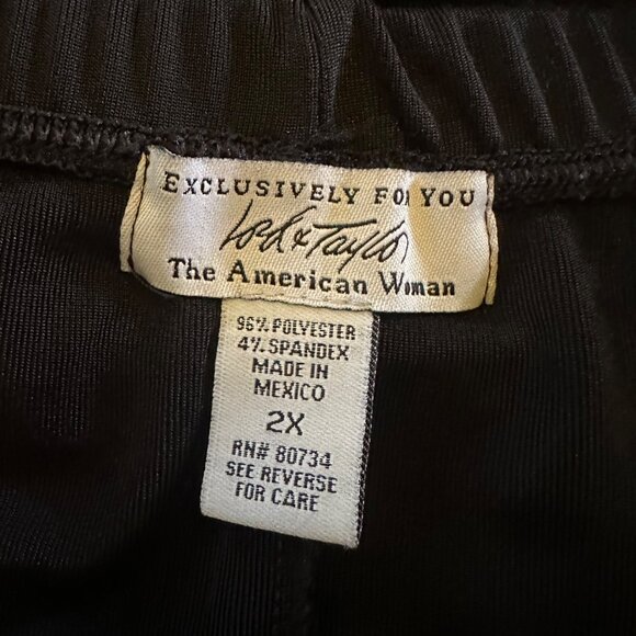 Lord & Taylor Vintage 90s Black Maxi Skirt stretch waist pull on soft 2X - Picture 6 of 8